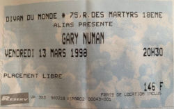 Paris Le Divan Du Monde Ticket 1998